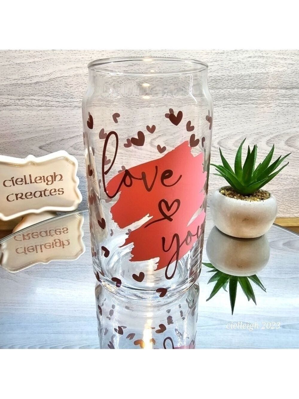 Love You Beer Can glass